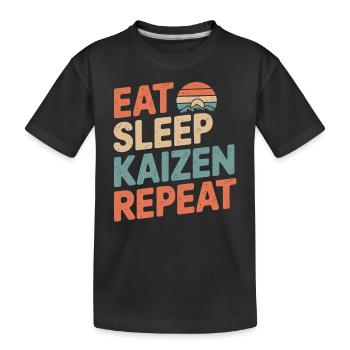 Eat Sleep Kaizen Improvement Repeat - Kids' Premium Organic T-Shirt - black - Front