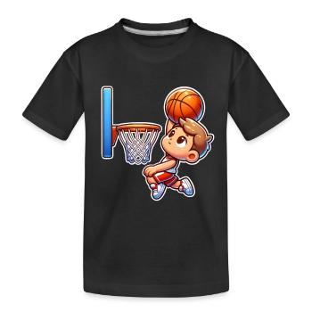 Basketball - Kinder Premium Bio T-Shirt - Schwarz - Vorne