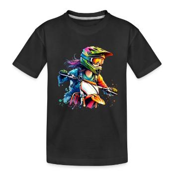 Motocross Femmes Filles Fille - T-shirt bio Premium Enfant - noir - Devant