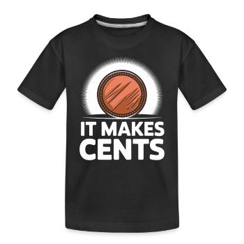 Es Macht Cents Lustiger Spruch Mit Münze - Kinder Premium Bio T-Shirt - Schwarz - Vorne