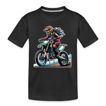 Motocross Women Girls Girl - Kids' Premium Organic T-Shirt - black - Front