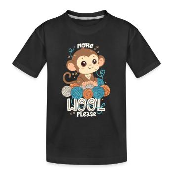Plus de laine s’il vous plaît - T-shirt bio Premium Enfant - noir - Devant