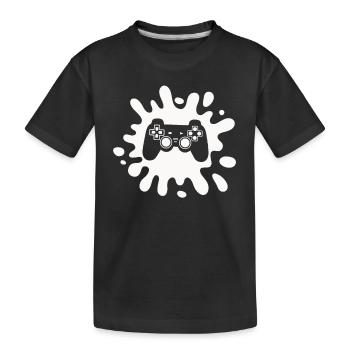 Manette Gamer Splatter – Art du jeu rétro - T-shirt bio Premium Enfant - noir - Devant