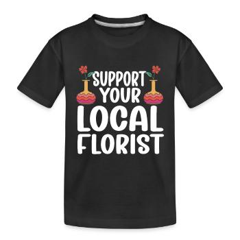 Florist Floral Flower Floristry - Kids' Premium Organic T-Shirt - black - Front