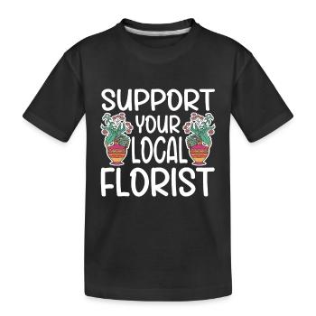 Florist Floral Flower Floristry - Kids' Premium Organic T-Shirt - black - Front