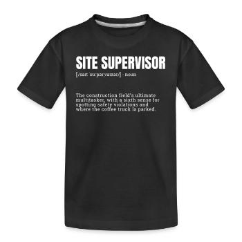 métiers, conception pour hommes, chef de chantier, - T-shirt bio Premium Enfant - noir - Devant