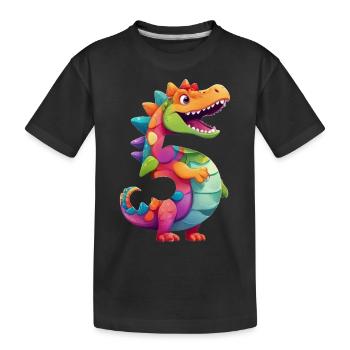 DINO 5 JAHRE DINOSAURIER NUMMER 5. GEBURTSTAG - Kinder Premium Bio T-Shirt - Schwarz - Vorne