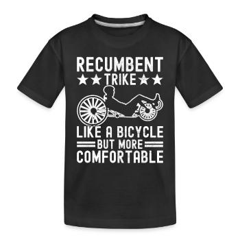 Tricycle couché Liegetrike Liegedreirad - T-shirt bio Premium Enfant - noir - Devant