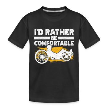 Tricycle couché Liegetrike Liegedreirad - T-shirt bio Premium Enfant - noir - Devant