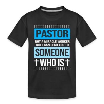 Pastor - Kids' Premium Organic T-Shirt - black - Front