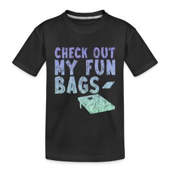 Check Out My Fun Bags 3 - Kinder Premium Bio T-Shirt - Schwarz - Vorne