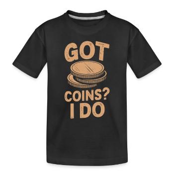Numismatique : avez-vous des pièces de monnaie ? - T-shirt bio Premium Enfant - noir - Devant