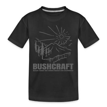 Bushcraft - Busch Genie mit Craftiness - Kinder Premium Bio T-Shirt - Schwarz - Vorne