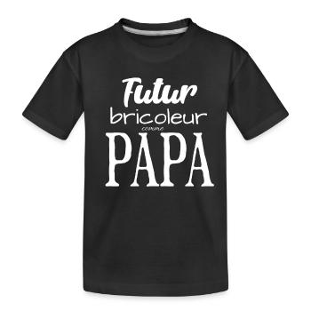 Futur bricoleur comme papa - T-shirt bio Premium Enfant - noir - Devant