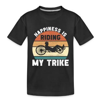 Tricycle couché Liegetrike Liegedreirad - T-shirt bio Premium Enfant - noir - Devant