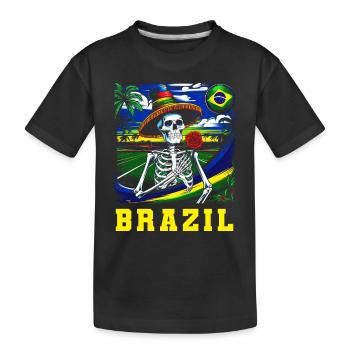 Brazil Brazil shirt Brazilian Rio de Janeirao - Kids' Premium Organic T-Shirt - black - Front