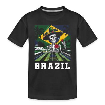 Brazil Brazil shirt Brazilian Rio de Janeirao - Kids' Premium Organic T-Shirt - black - Front