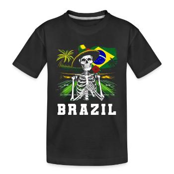 Brazil Brazil shirt Brazilian Rio de Janeirao - Kids' Premium Organic T-Shirt - black - Front