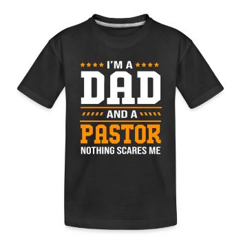 Pastor - Kids' Premium Organic T-Shirt - black - Front