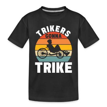 Tricycle couché Liegetrike Liegedreirad - T-shirt bio Premium Enfant - noir - Devant