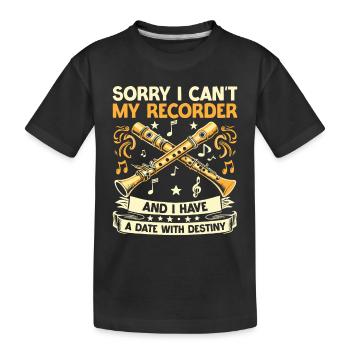 Désolé, je ne peux pas mon enregistreur et j’ai un rendez-vous avec D - T-shirt bio Premium Enfant - noir - Devant