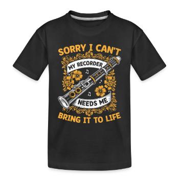 Désolé, je ne peux pas, mon enregistreur a besoin que je l’apporte à Lif - T-shirt bio Premium Enfant - noir - Devant