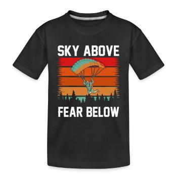 Le ciel au-dessus, la peur en bas - T-shirt bio Premium Enfant - noir - Devant