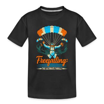 Freefalling: the ultimate thrill! - Kids' Premium Organic T-Shirt - black - Front