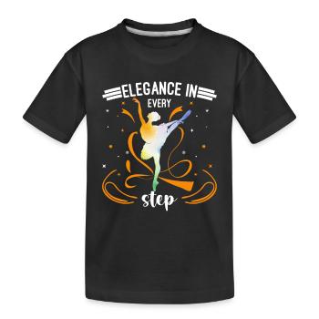 Eleganz auf Schritt und Tritt - Kinder Premium Bio T-Shirt - Schwarz - Vorne