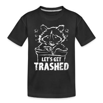 Let's get trashed raccoon - Kids' Premium Organic T-Shirt - black - Front