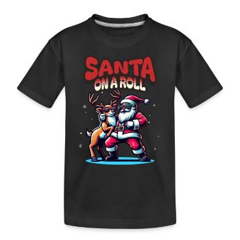 Le Père Noël danse à Noël drôle - T-shirt bio Premium Enfant - noir - Devant