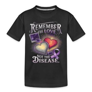 Alzheimer's Awareness Purple Ribbon - Kids' Premium Organic T-Shirt - black - Front