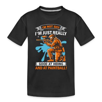 Ich bin nicht schüchtern, ich bin nur sehr gut darin, mich zu verstecken – und ein - Kinder Premium Bio T-Shirt - Schwarz - Vorne