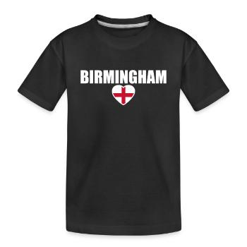 Birmingham England English Flag English - Kids' Premium Organic T-Shirt - black - Front