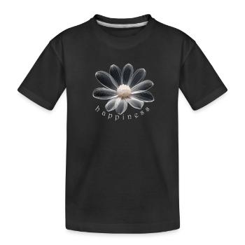 Glücksblume Happiness Flower - Kinder Premium Bio T-Shirt - Schwarz - Vorne