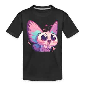 Butterfly Schmetterlinge Schmetterling - Kinder Premium Bio T-Shirt - Schwarz - Vorne