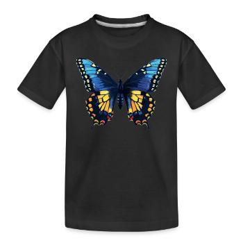 Butterfly Schmetterlinge Schmetterling - Kinder Premium Bio T-Shirt - Schwarz - Vorne
