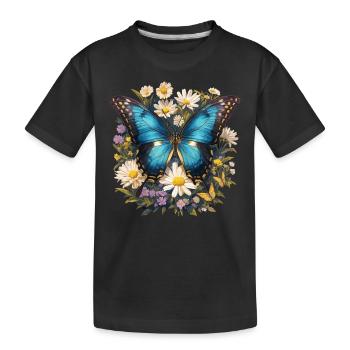 Butterfly Schmetterlinge Schmetterling - Kinder Premium Bio T-Shirt - Schwarz - Vorne