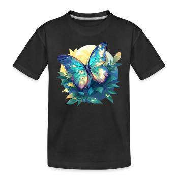 Butterfly Schmetterlinge Schmetterling - Kinder Premium Bio T-Shirt - Schwarz - Vorne
