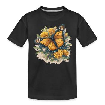 Butterfly Schmetterlinge Schmetterling - Kinder Premium Bio T-Shirt - Schwarz - Vorne