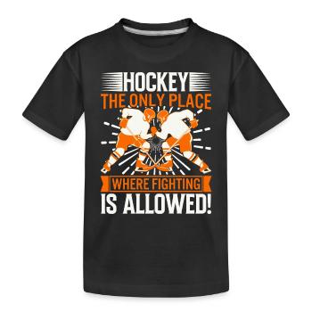 Hockey : Le seul endroit où les bagarres sont autorisées ! - T-shirt bio Premium Enfant - noir - Devant