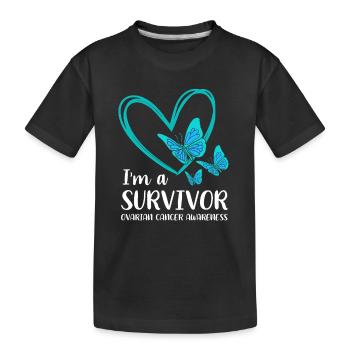 Eierstockkrebs Krebs-Überlebender Krebs - Kinder Premium Bio T-Shirt - Schwarz - Vorne