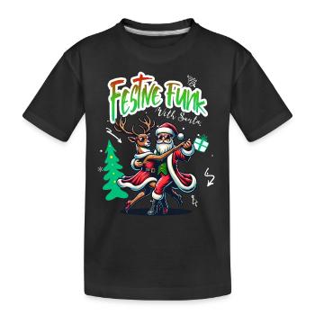 Le Père Noël danse à Noël drôle - T-shirt bio Premium Enfant - noir - Devant