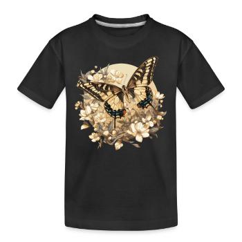 Butterfly Schmetterlinge Schmetterling - Kinder Premium Bio T-Shirt - Schwarz - Vorne
