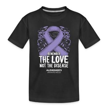 Alzheimer's Awareness Purple Ribbon - Kids' Premium Organic T-Shirt - black - Front