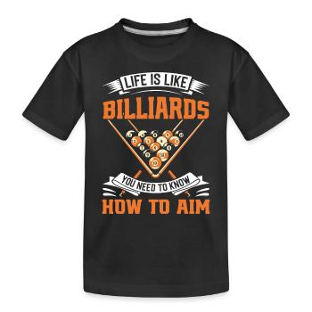 La vie est comme le billard : vous devez savoir comment l’IA - T-shirt bio Premium Enfant - noir - Devant