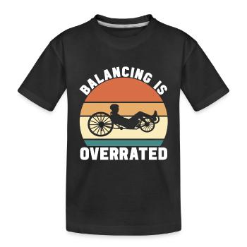 Tricycle couché Liegetrike Liegedreirad - T-shirt bio Premium Enfant - noir - Devant