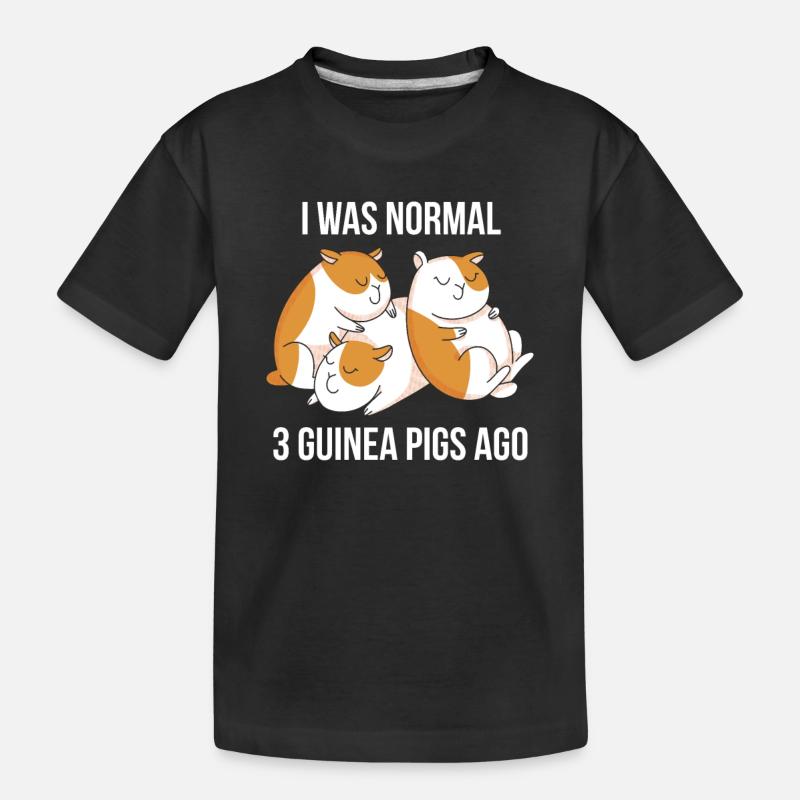 J’étais normal devant 3 cochons d’Inde - T-shirt bio Premium Enfant - noir