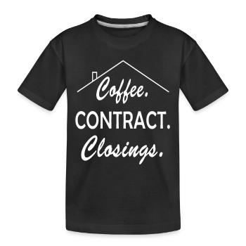 Coffee Contract Closings Real Estate Agent - Kinder Premium Bio T-Shirt - Schwarz - Vorne