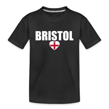 Bristol England English Flag English - Kids' Premium Organic T-Shirt - black - Front